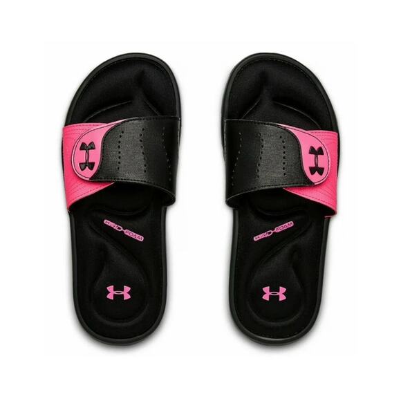 Under Armour Women's Ignite IX Slides US Size 7 Black/Pink NEW - Picture 1 of 4